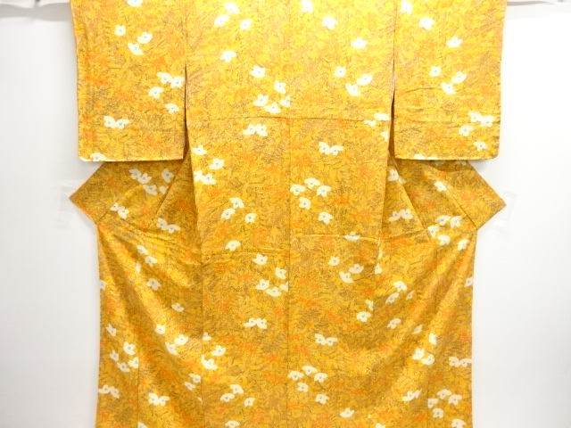 未使用品　花模様小紋着物